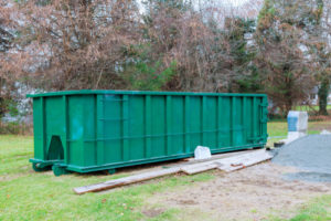 Dumpster rental in front yard