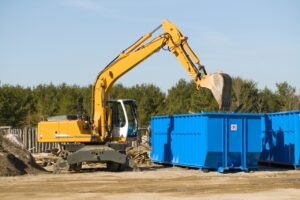 construction dumpster rental at worksite