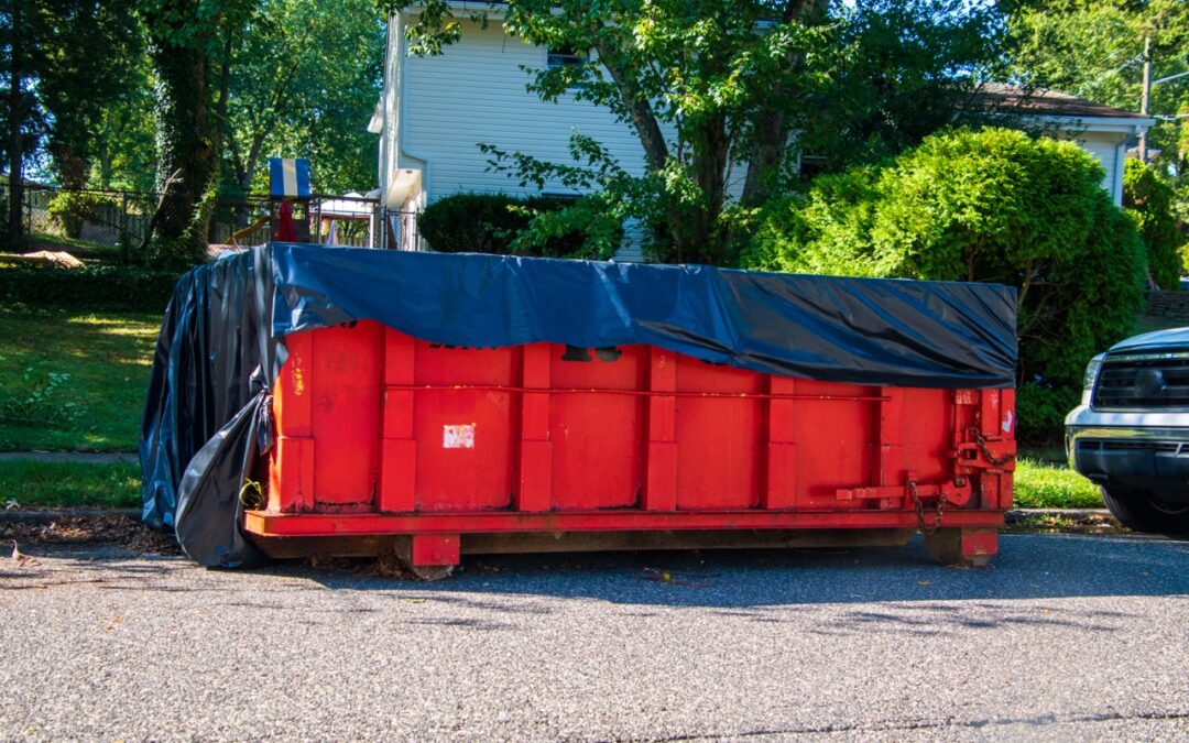 roll off dumpster covered