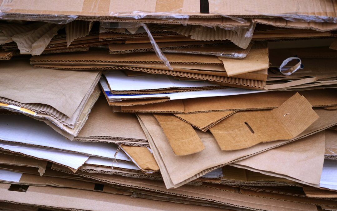 Stack of recycled cardboard